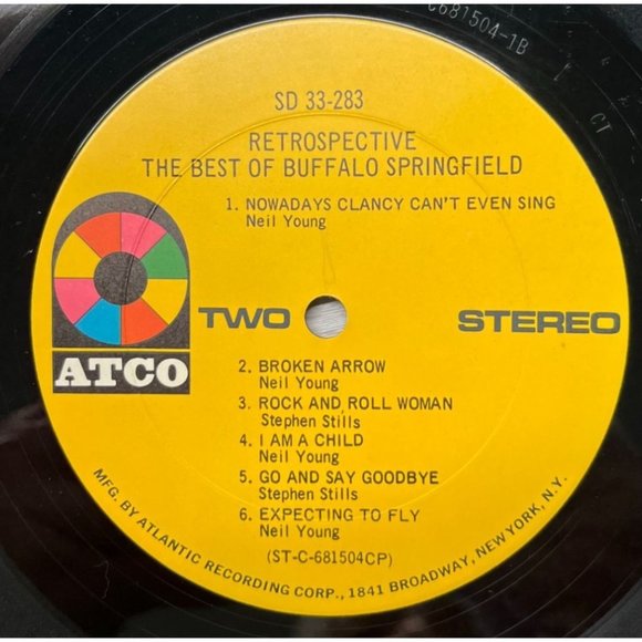 The Best of Buffalo Springfield Retrospective Vinyl LP 1969 Atco Records Shrink - Picture 3 of 7